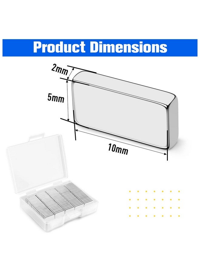 FINDMAG 100Pcs Strong Neodymium Magnets - Heavy Duty Rare Earth Magnetic Bars, Rectangular, 10x5x2mm - Perfect for Crafts, Kitchen, DIY Tool Storage, Science, Office - Image 1