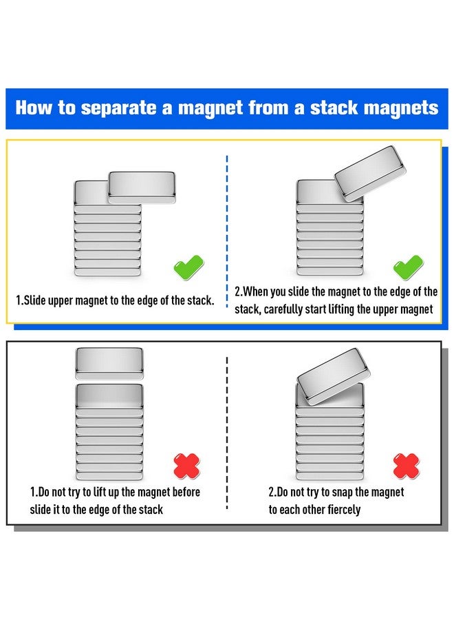FINDMAG 100Pcs Strong Neodymium Magnets - Heavy Duty Rare Earth Magnetic Bars, Rectangular, 10x5x2mm - Perfect for Crafts, Kitchen, DIY Tool Storage, Science, Office - Image 3