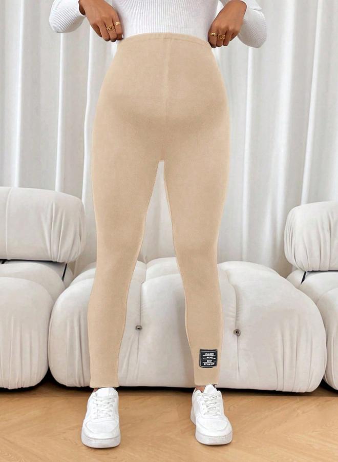 Take Two Women's Solid Fleece-lined Maternity Leggings - Image 4
