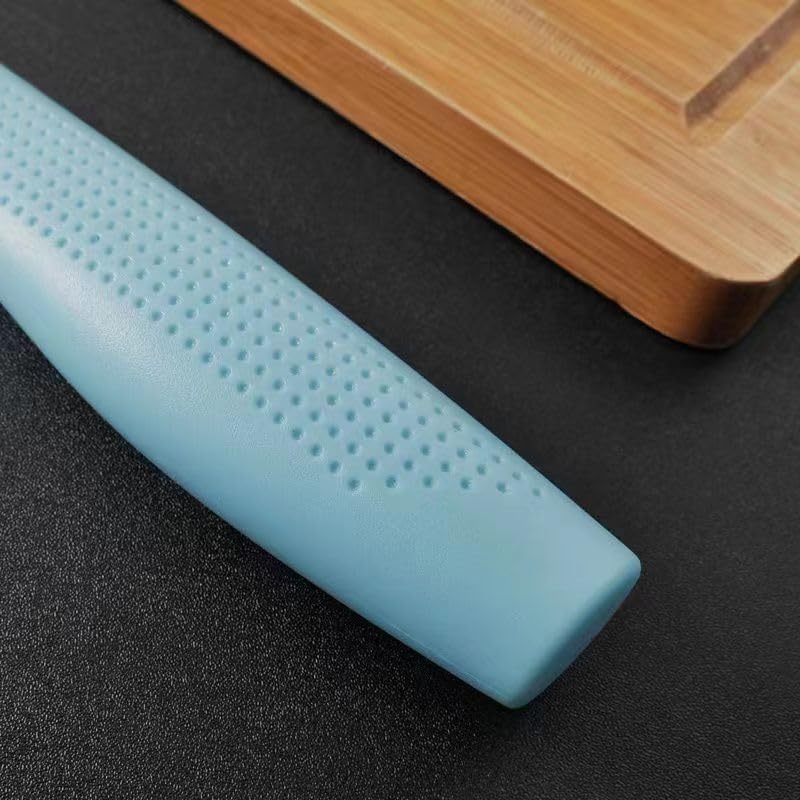 Marco Almond Kitchen Knives Stainless Steel Set 3 Pieces Professional Kitchen Knife Set/Meat Knife/Chef Knife with Non-Slip Handle Sharp Manual Sharpening for Home Kitchen Knife (Blue) - Image 5