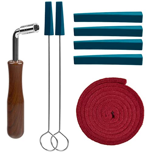 CUGLB Piano Tuning Kit, CUGLB Professional Piano Tuner Kit Including Tuning Wrench Hammer, Temperament Strip, Mute Set, DIY Fixing Set (8 pcs in Pack) - Image 1