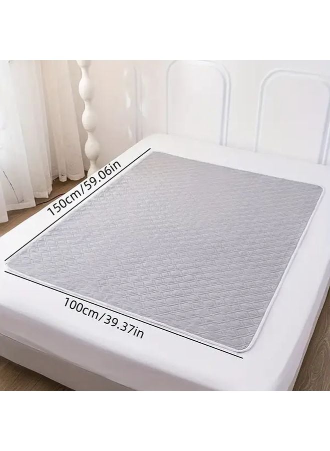 Washable Polyester Bed Protection Pad Reusable Mattress Cover New Gray 19 69x27 56 Inch - Image 4
