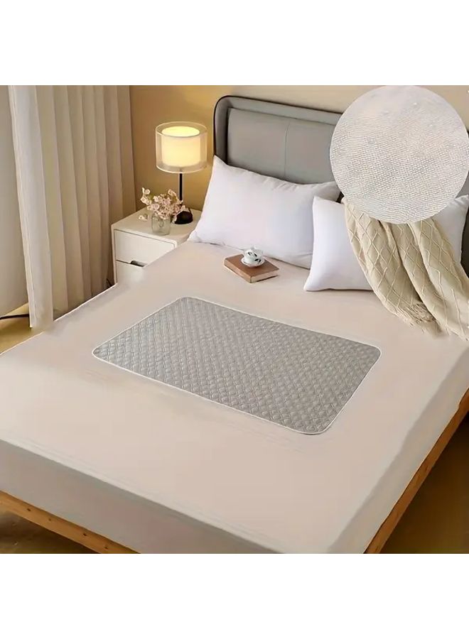 Washable Polyester Bed Protection Pad Reusable Mattress Cover New Gray 19 69x27 56 Inch - Image 1