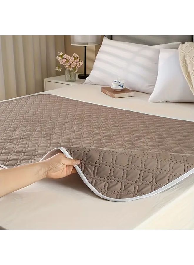 Washable Polyester Bed Protection Pad Reusable Mattress Cover New Gray 19 69x27 56 Inch - Image 5