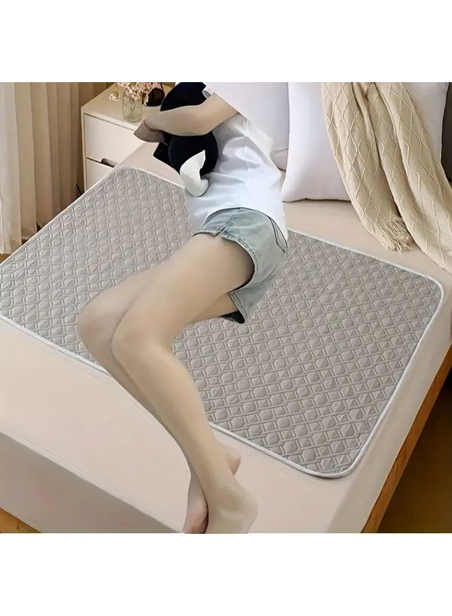 Washable Polyester Bed Protection Pad Reusable Mattress Cover New Gray 19 69x27 56 Inch - Image 2