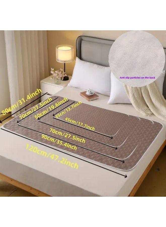 Washable Polyester Bed Protection Pad Reusable Mattress Cover New Gray 19 69x27 56 Inch - Image 3