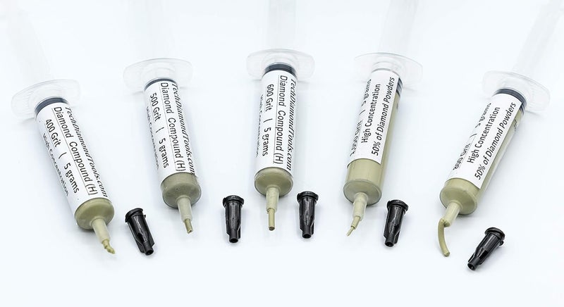 TechDiamondTools Diamond Polishing Compound Kit of 5 Lapping Paste USA Made 400 500 600 800 1050 Grit Lapidary Paste for Rock Glass Metal Jewelry Resin Marble with High Concentration of Diamond Powder - Image 2
