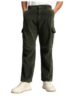 Beyoung Olive Oversize Corduroy Cargo Pants  - Image 3