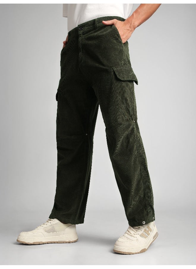 Beyoung Olive Oversize Corduroy Cargo Pants  - Image 2