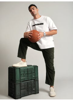 Beyoung Olive Oversize Corduroy Cargo Pants  - Image 4