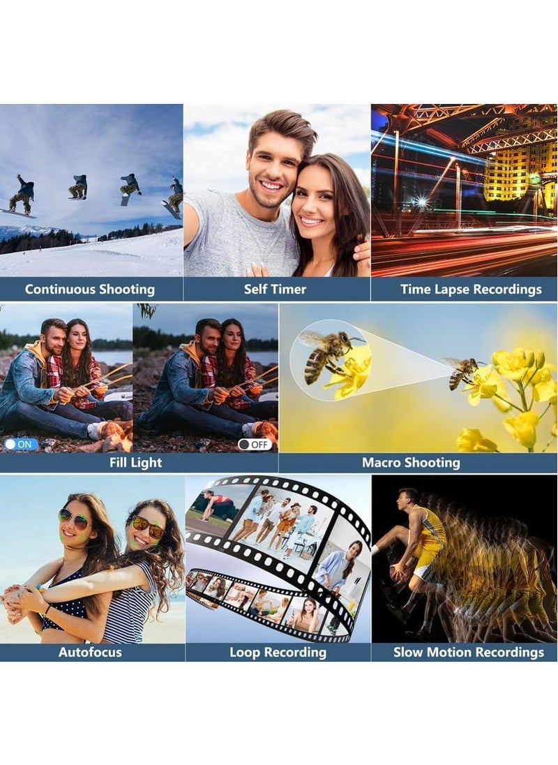 KADIP - 4K Digital Camera for Photography, WiFi 64MP Autofocus Vlogging Camera for YouTube with 3" 180°Flip Screen, 18X Digital Zoom Compact Vlog Travel Camera with 2 Batteries, 64G SD Card, Black - Image 1