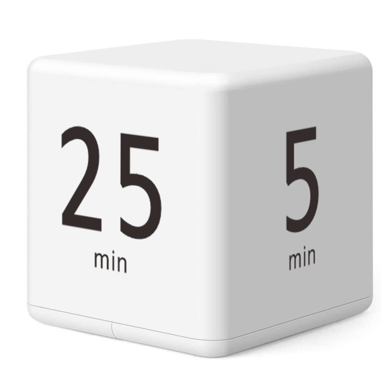 Pomodoro Cube Timer, Productivity Visual Timer 5/25/15/45 Minutes Preset, Desk Portable Rotating Multi Timers for ADHD Time Management Work Study Cooking Workout School - Image 1
