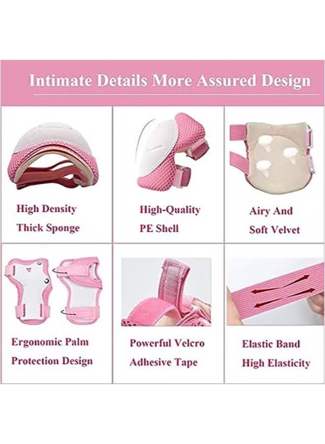 Saudi Select Kids Adjustable Helmet Set with Knee & Elbow Pads, Full Protective Gear for Boys & Girls Ages 3–7, Safe Cycling Helmet for Bike, Scooter & Skating (Pink) - Image 3