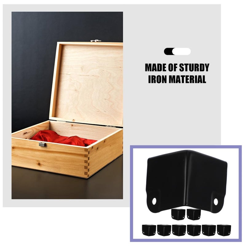 12Pcs Black Metal Box Protective Corners 40mm Edge Guards For Furniture Cabinets - Image 4