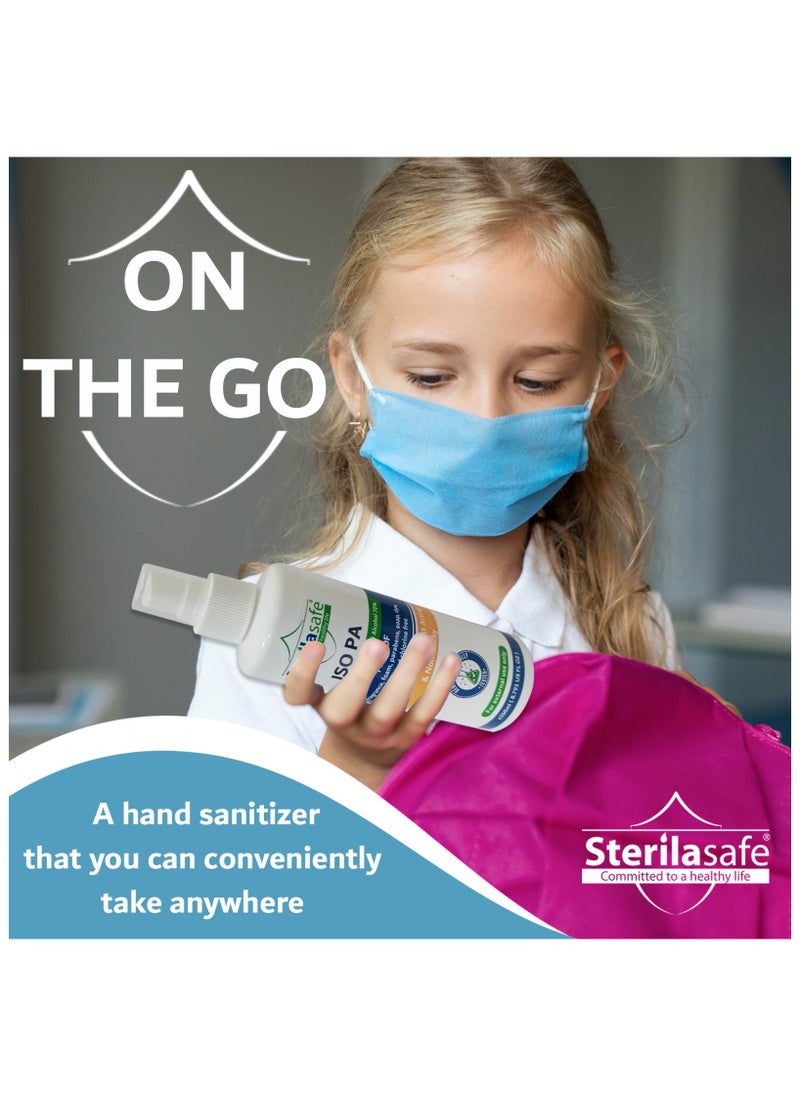 Sterilasafe Sterilasafe Iso PA, Multipurpose Antibacterial, First aid, Antiseptic/Disinfectant, Sanitizing Spray with 70% Isopropyl Alcohol(IPA) for Treatment of Minor Cuts and Scrapes, Unscented, 260 ML  - Image 4