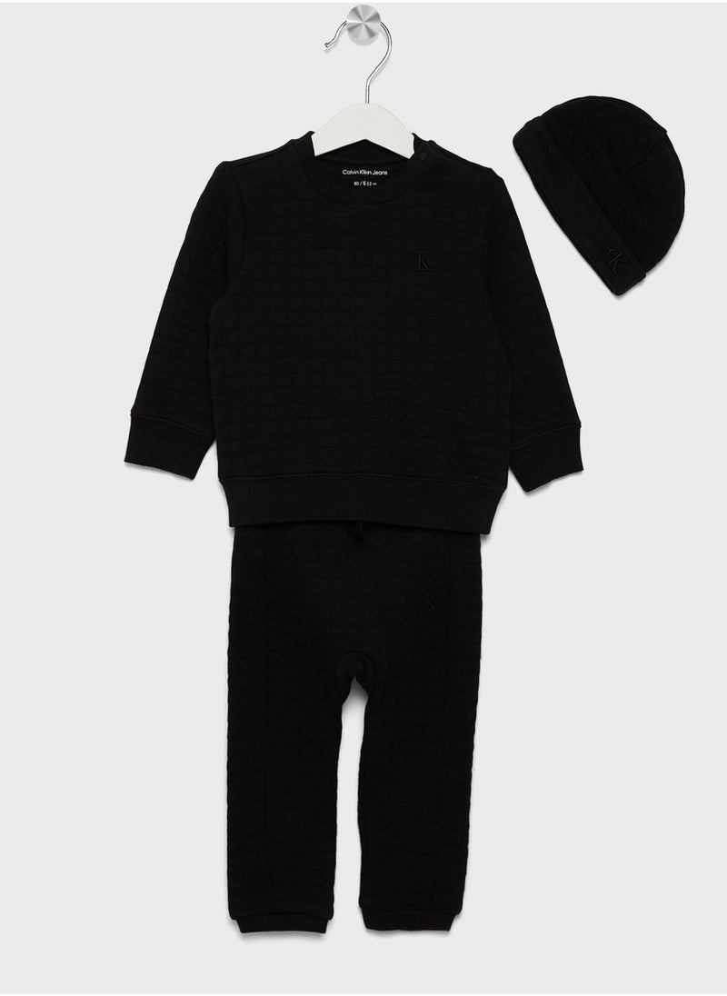 Calvin Klein Jeans Infant Logo Quilted Beanie Gift Pack  - Image 1