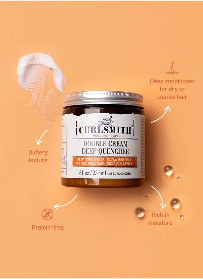CURLSMITH - Double Cream Deep Quencher - Vegan Moisturising Deep Conditioner for Ultra Dry, Wavy, Curly or Coily Hair (8oz) - Image 1