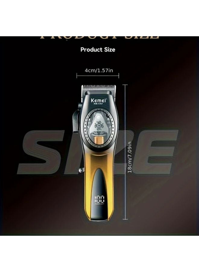 Kemei KM 1767 ماكينة حلاقة كهربائية احترافية أزرق شحن سريع باليو إس بي - Image 3