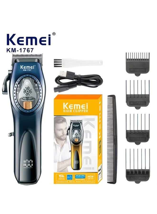 Kemei KM 1767 ماكينة حلاقة كهربائية احترافية أزرق شحن سريع باليو إس بي - Image 1