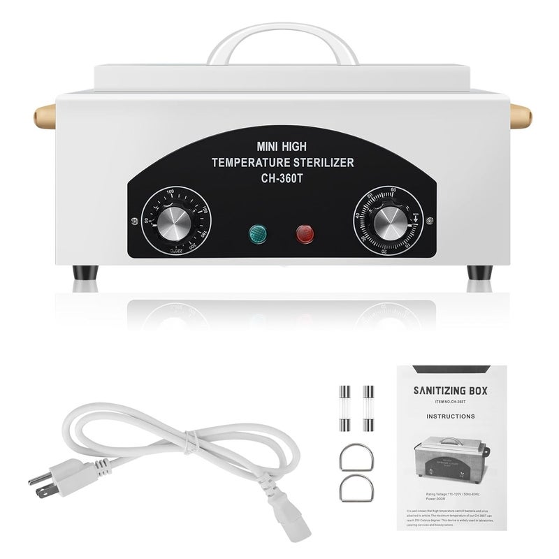 SMITH CHU High Temperature Metal Tool Cleaning Box, 110V 300W 1.5L with Timer Manicure Pedicure SPA Salon Barber Equipment for Sundry Beauty Hair Nail Metal Tools with Handle - Image 1