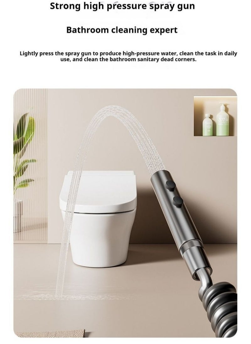 Y&D - Piano Key Shower Faucet Set Gray Digital Display Shower System 4 Function Bathroom Rain Shower Combo Set Brass Bathtub Faucet With 3 Mode Hand Shower And Bidet Sprayer - Image 1