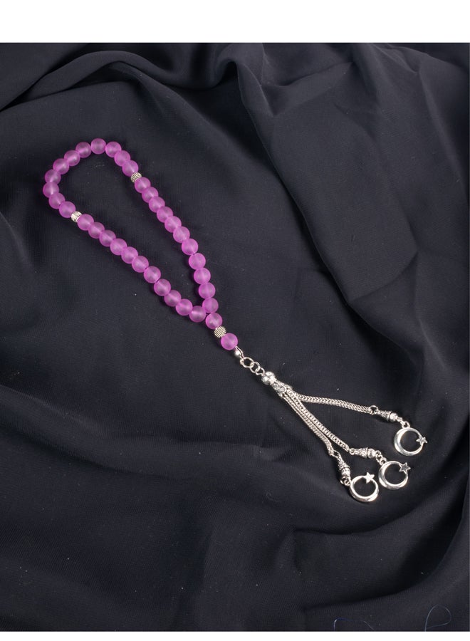 ذا بلاك بيرل اكسسوريز سبحة من حجر الأوبال البنفسجي الخلاب من 33 حبة - Image 1