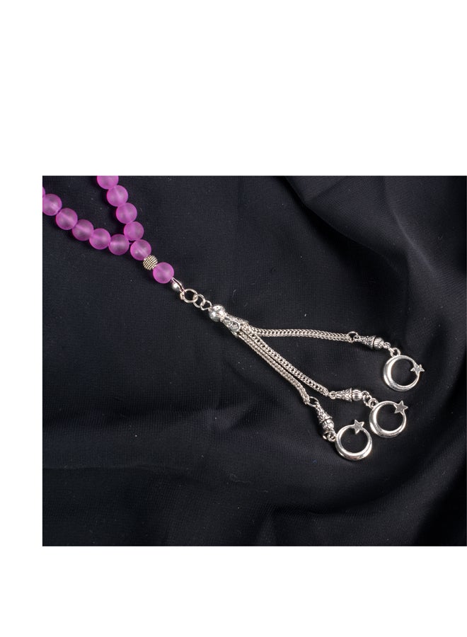 ذا بلاك بيرل اكسسوريز سبحة من حجر الأوبال البنفسجي الخلاب من 33 حبة - Image 2