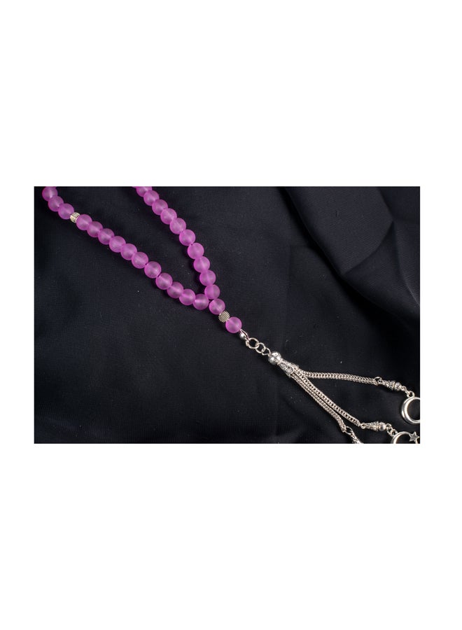 ذا بلاك بيرل اكسسوريز سبحة من حجر الأوبال البنفسجي الخلاب من 33 حبة - Image 3