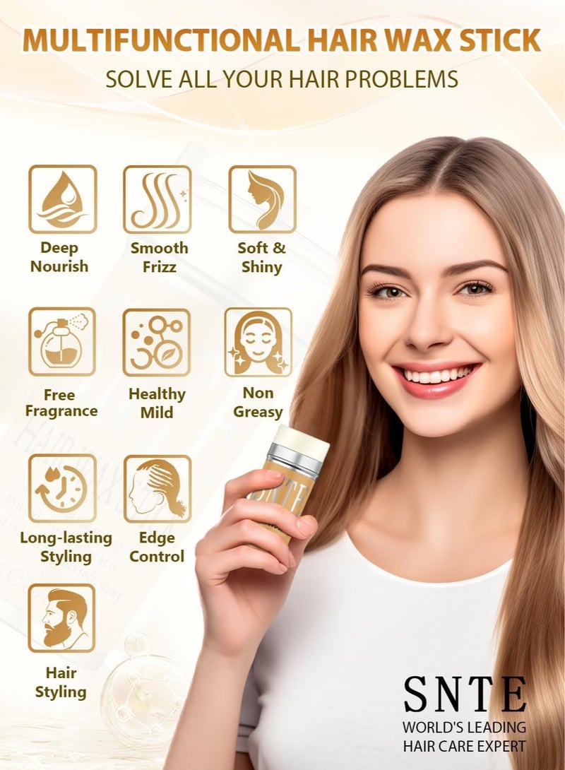 سامنيت عصا شمع للشعر، شمع ناعم لتصفيف الشعر المستعار، عصا دهنية لتصفيف الشعر غير دهني للحواف المجعدة والشعر المجعد - 2.7 أونصة - Image 2