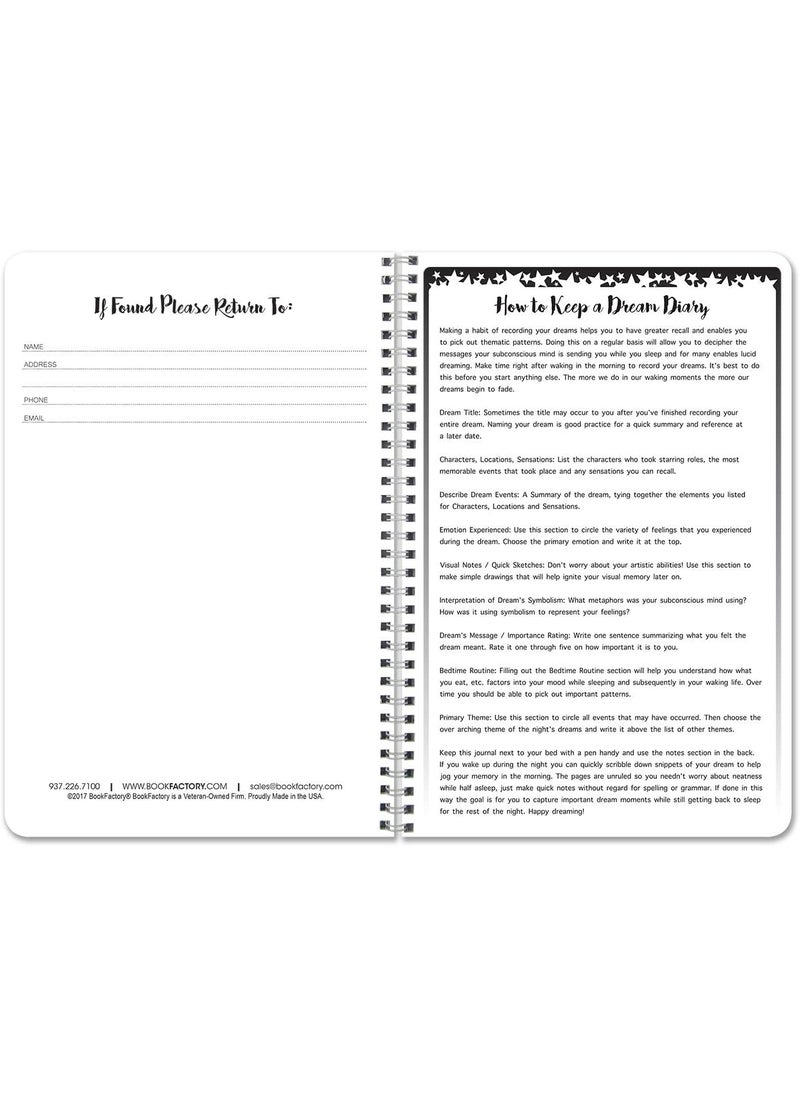 BookFactory BookFactory Dream DiaryDream JournalLog Book 120 Pages  6 x 9 Durable Thick Translucent Cover WireO Binding LOG12669CWADreamDiaryDX  - Image 2