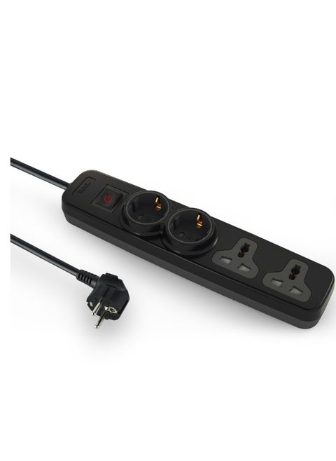 Power Strip Ilock Pro 4 Outlets (2 Schuko Sockets + 2 Universal Sockets) 2m cable 3680 watt 16A