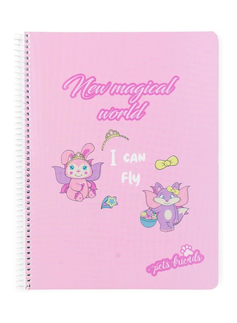 Ambar 1-Piece A4 Size Spiral Notebook Magical World Design Assorted Colours - Image 1