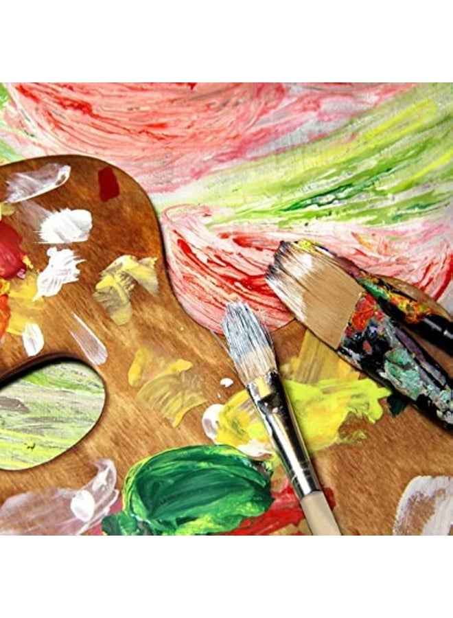 بريميفي مجموعة 6 قطع من فرش الطلاء للأكريليك والألوان المائية الزيتية على قماش الغواش للفنانين المبتدئين والأطفال، فرش مسطحة دقيقة للوحات الاحترافية، لوازم الحرف الفنية للأطفال/الرسامين - Image 5