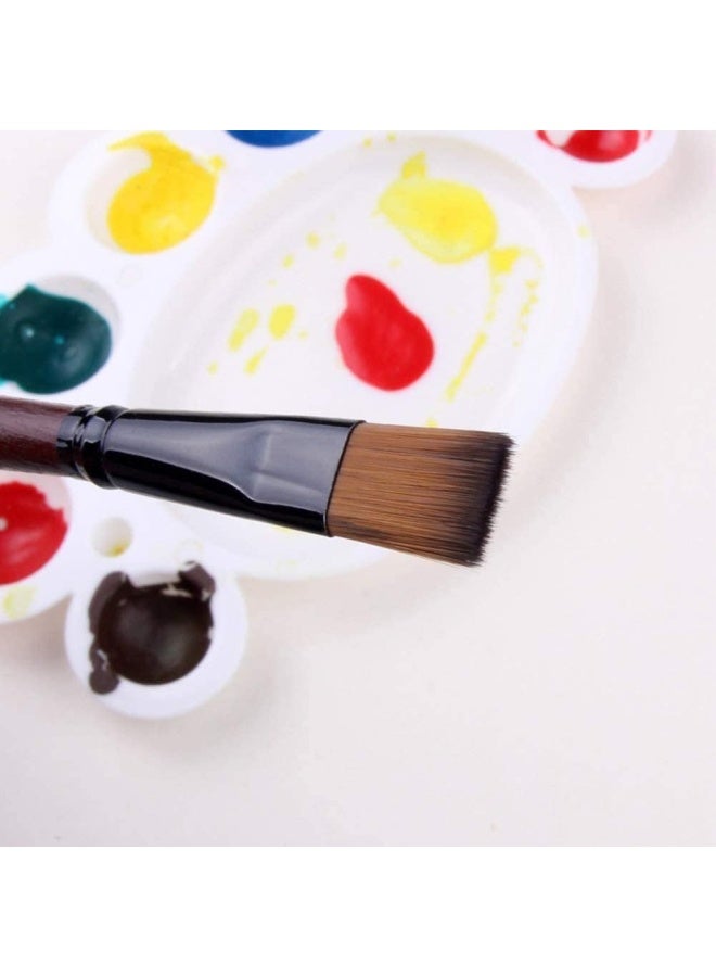 بريميفي مجموعة 6 قطع من فرش الطلاء للأكريليك والألوان المائية الزيتية على قماش الغواش للفنانين المبتدئين والأطفال، فرش مسطحة دقيقة للوحات الاحترافية، لوازم الحرف الفنية للأطفال/الرسامين - Image 2