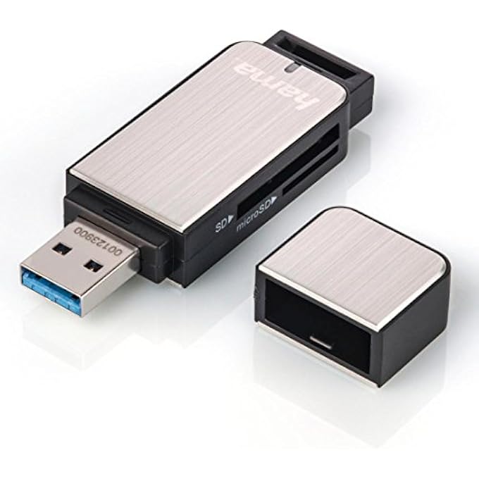 Hama | USB 3.0 SD/MICROSD CARD READER | ALUMINIUM/SILVER - Image 1