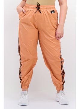 Adidas Women Sportswear Fit Running Track Pants, Orange/Black  - Image 1