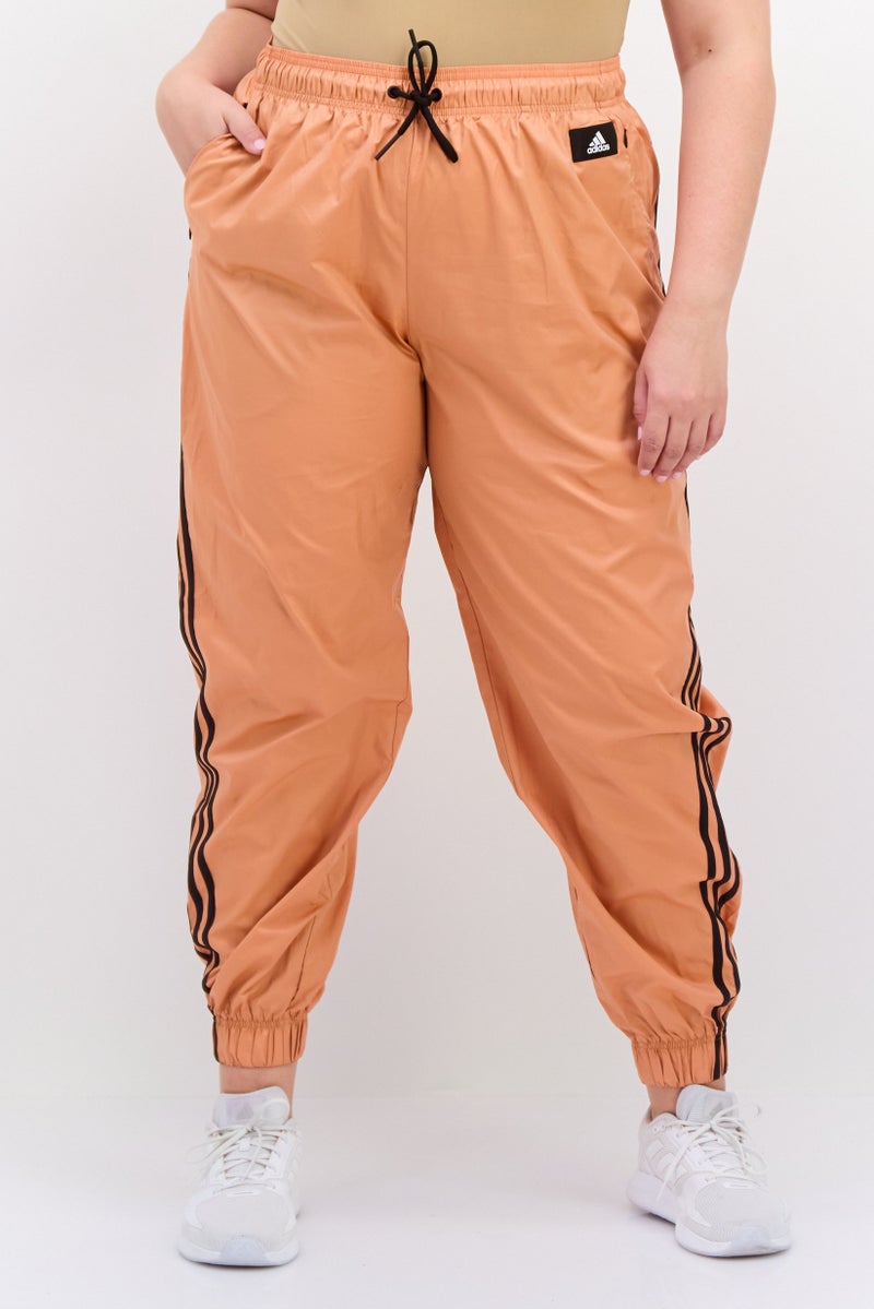 Adidas Women Sportswear Fit Running Track Pants, Orange/Black  - Image 1