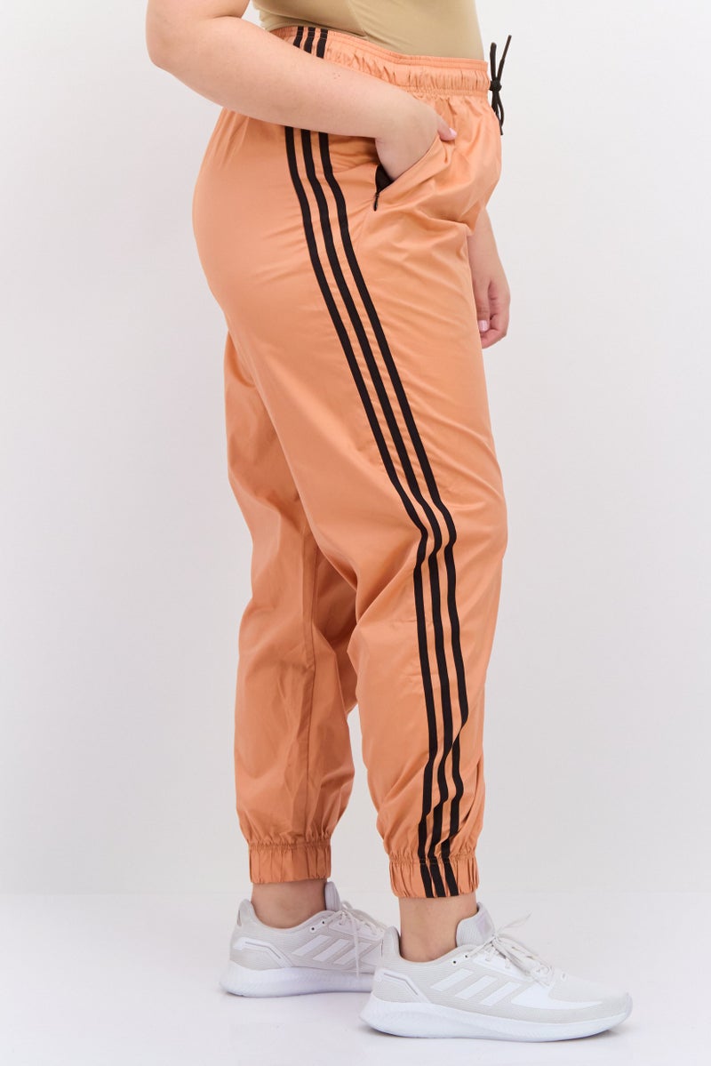 Adidas Women Sportswear Fit Running Track Pants, Orange/Black  - Image 2