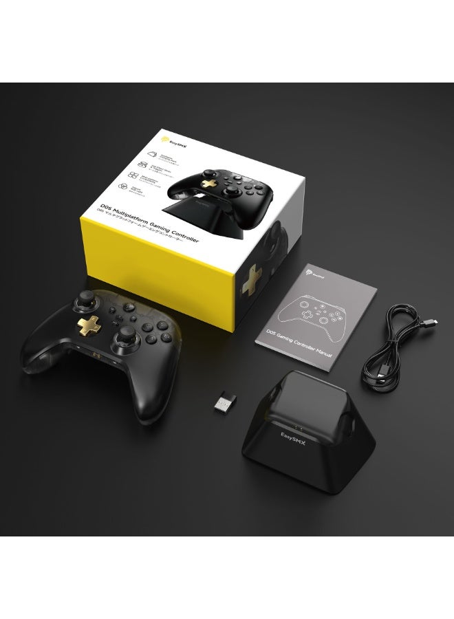 EasySMX Classic Gamepad EasySMX D05 Wireless Gaming Controller with Charging Dock Enhanced Bluetooth Pro Controller for PC/Steam/iPhone/Android/Switch with Hall Effect and Trigger RGB Lights Turbo Rumble Vibration No Stick Drift No Dead Zone 1000mAh Battery - Image 4
