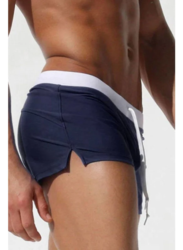 Angelsin Navy Blue Lycra Men's Marine Shorts