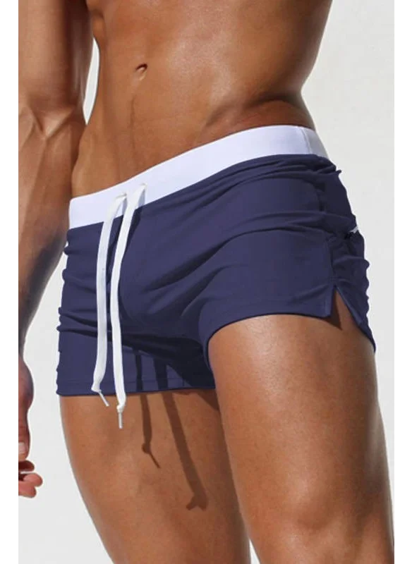 Angelsin Navy Blue Lycra Men's Marine Shorts