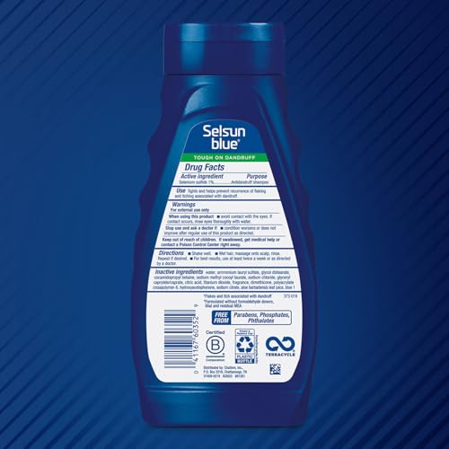 Selsun blue شامبو سيلسون بلو المرطب المضاد للقشرة بقوة قصوى لعلاج فروة الرأس مع سيلينيوم سلفيد 11 أونصة سائلة - Image 5