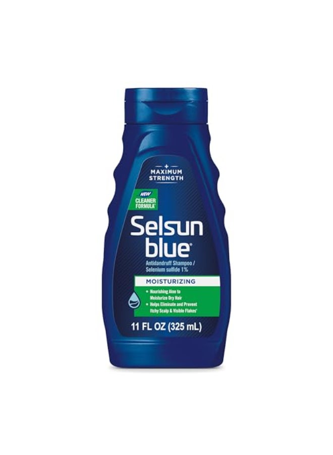 Selsun blue شامبو سيلسون بلو المرطب المضاد للقشرة بقوة قصوى لعلاج فروة الرأس مع سيلينيوم سلفيد 11 أونصة سائلة - Image 1