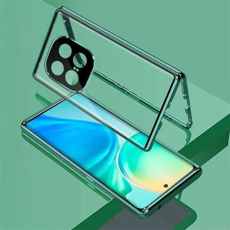 لـ Vivo iQOO 12 غطاء مغناطيسي، [إطار سبائك الألومنيوم] [Double-Sided Clear Tempeأحمر Glass] [متوافق مع حامي العدسات] مضاد للصدمات غطاء، غطاء مغناطيسي لـ Vivo iQOO 12 حامي هاتف، - Image 1