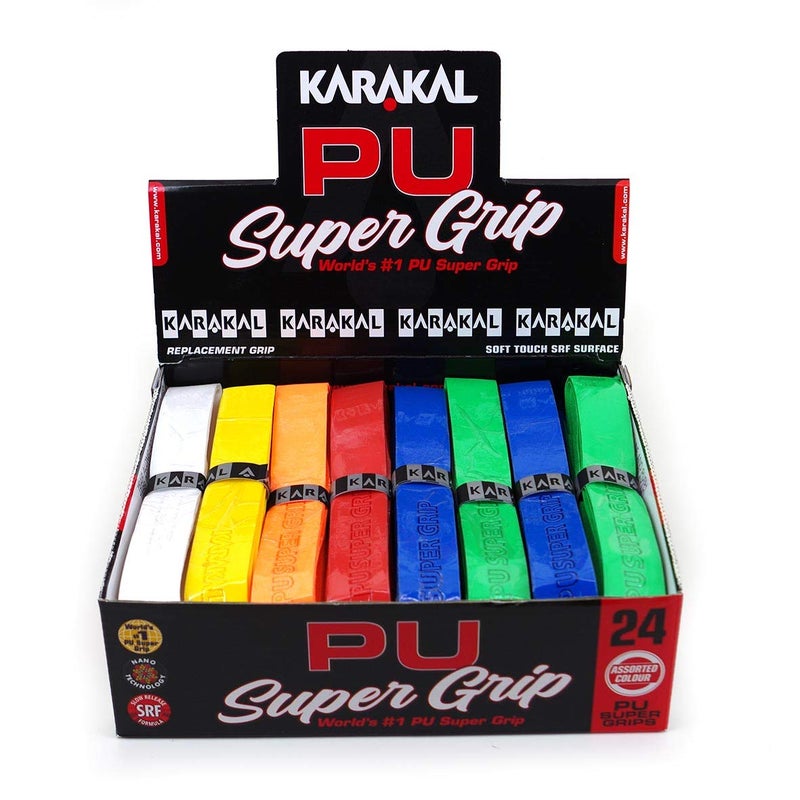 كاراكال Karakal - Pu Super Grip - شريط لاصق ذاتي اللصق لعصي الريشة والاسكواش والتنس والهوكي أو الشباك - 24 قطعة - ألوان متنوعة Grksp - Image 3