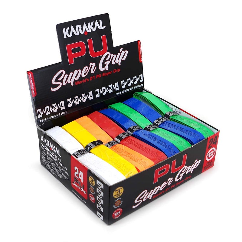 كاراكال Karakal - Pu Super Grip - شريط لاصق ذاتي اللصق لعصي الريشة والاسكواش والتنس والهوكي أو الشباك - 24 قطعة - ألوان متنوعة Grksp - Image 4