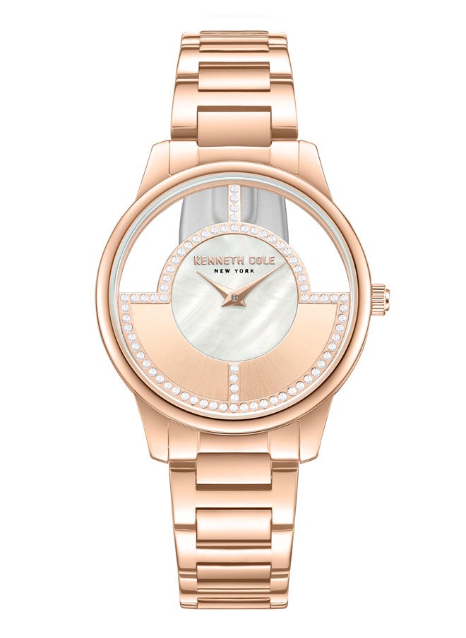 Kenneth Cole New York 34mm Analog Women's Watch with Rose Gold Mother-of-pearl Dial  - Image 1