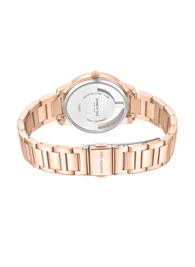 Kenneth Cole New York 34mm Analog Women's Watch with Rose Gold Mother-of-pearl Dial  - Image 3