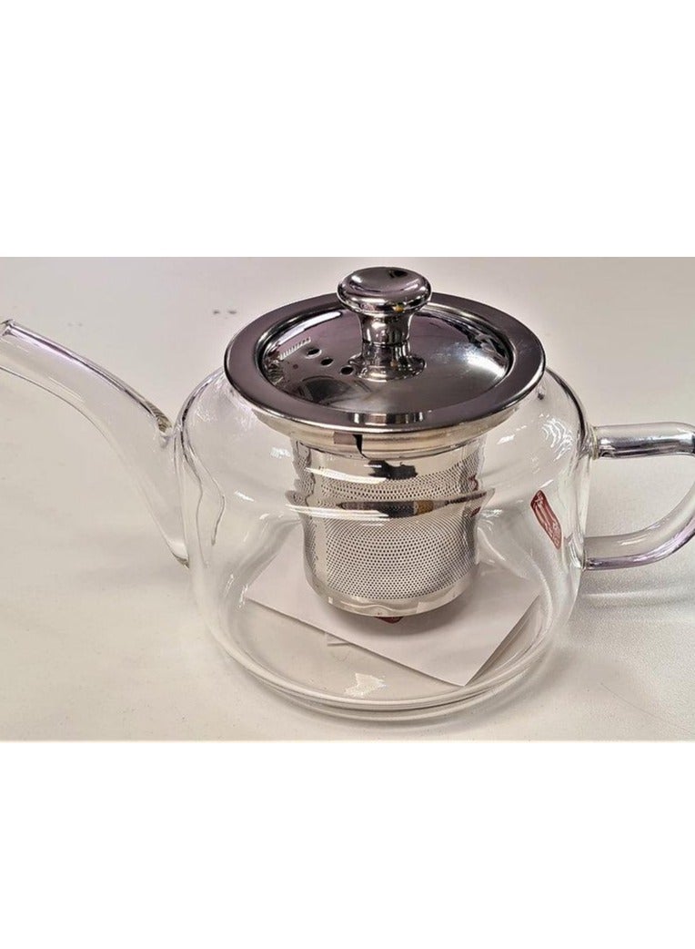 SUNRISE High quality Transparent Glass Tea Kettle pot with Strainer 550ml - Image 3