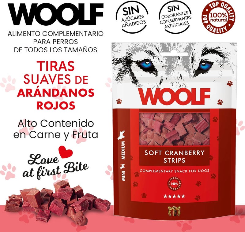 Woolf Soft Cranberry Strips for Dog and Cat 100 g - Image 2